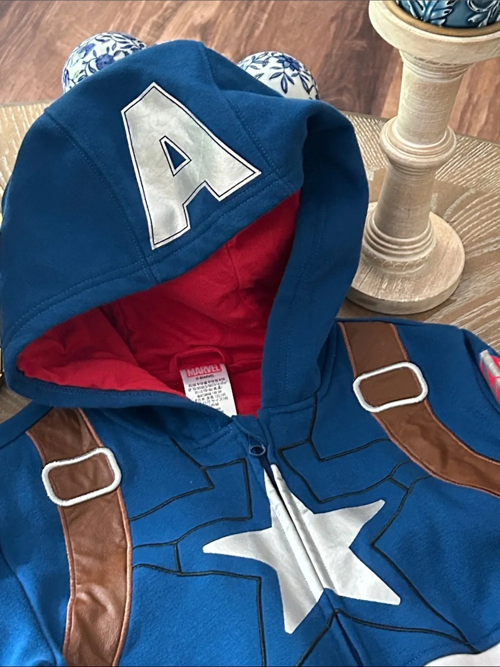 NWOT! Disney Marvel Avengers Captain America Kids Hooded Costume Hoodie Jacket